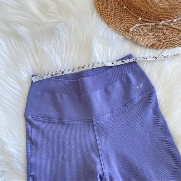 NUX Peloton Seamless Leggings Blue Purple Shapeshifter Compressive 7/8 High Rise - Picture 11 of 16